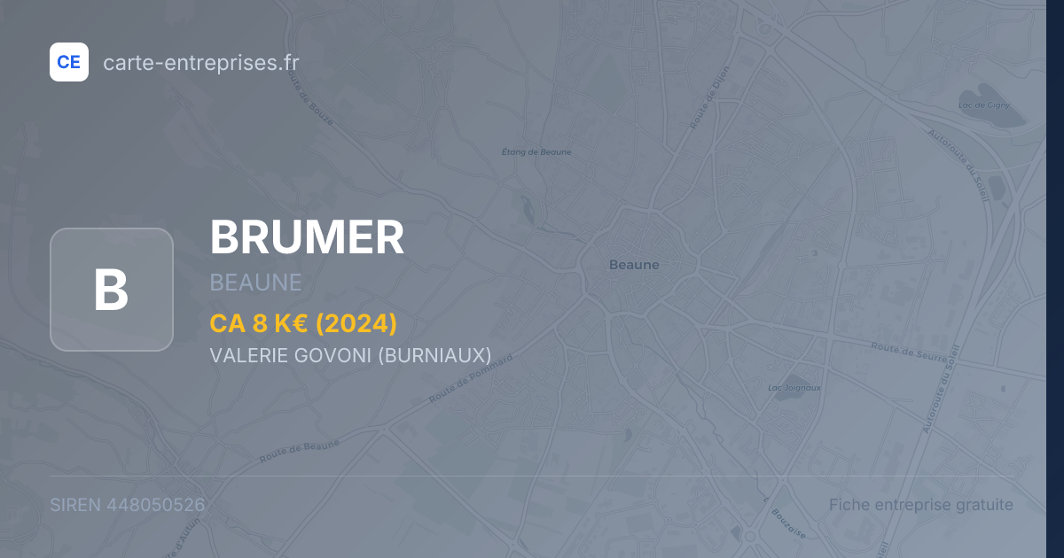 BRUMER — 448050526 — fiche entreprise