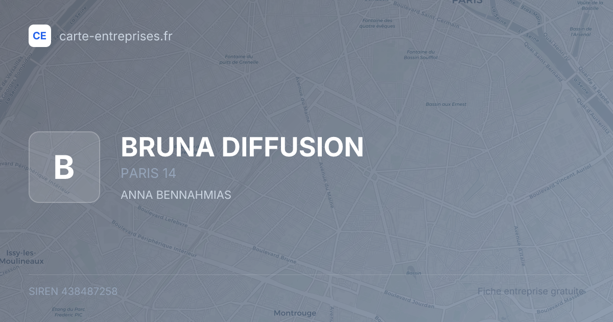 BRUNA DIFFUSION — 438487258 — fiche entreprise