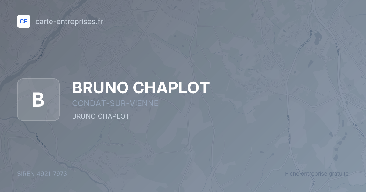BRUNO CHAPLOT — 492117973 — fiche entreprise