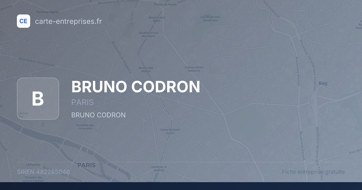 BRUNO CODRON — 482285046 — fiche entreprise