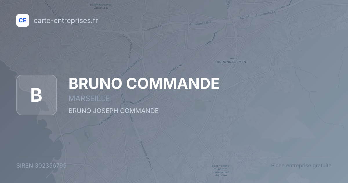BRUNO COMMANDE — 302356795 — fiche entreprise