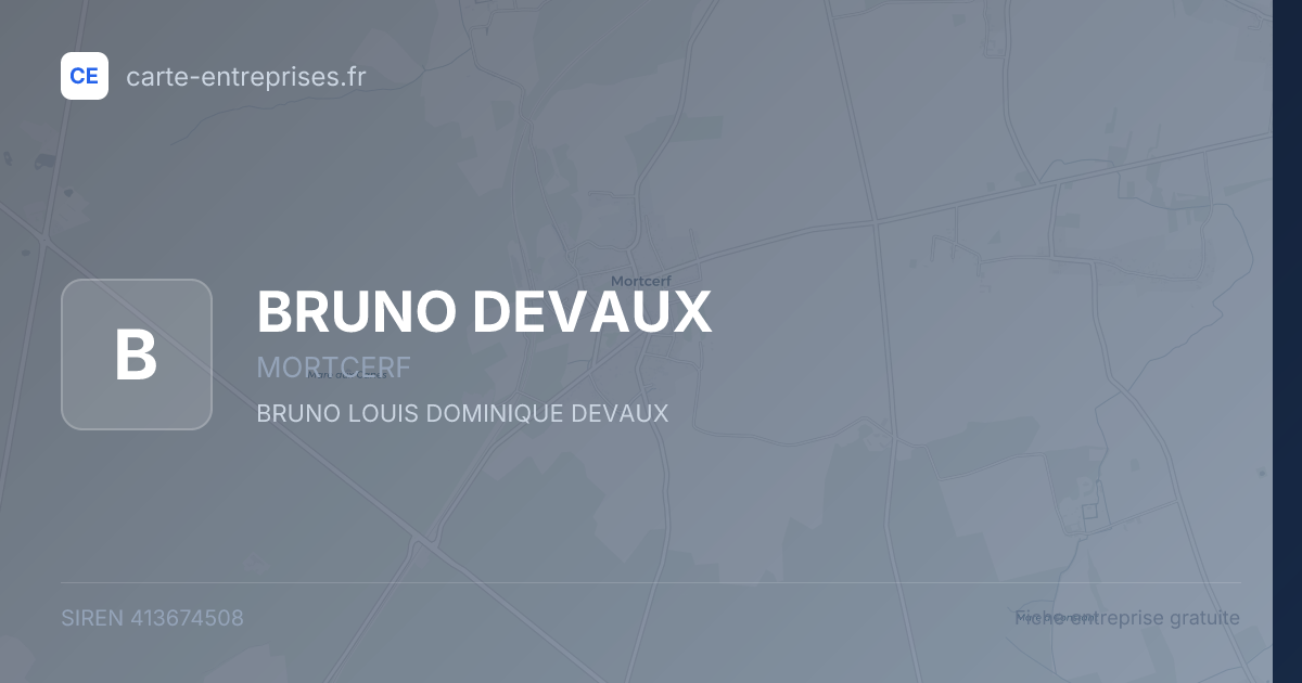 BRUNO DEVAUX — 413674508 — fiche entreprise