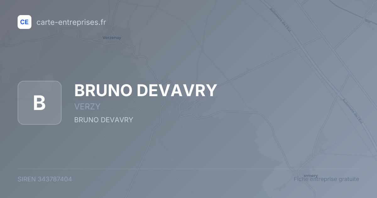 BRUNO DEVAVRY — 343787404 — fiche entreprise