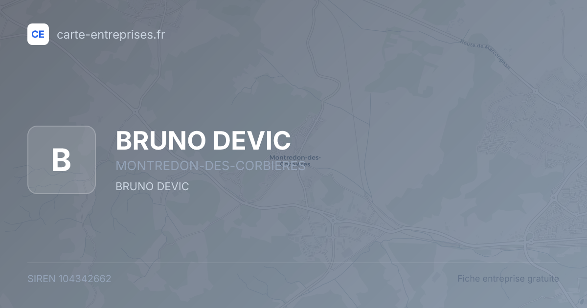 BRUNO DEVIC — 104342662 — fiche entreprise
