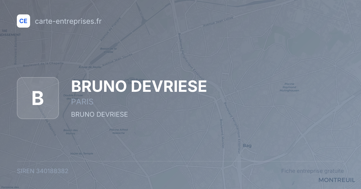 BRUNO DEVRIESE — 340188382 — fiche entreprise