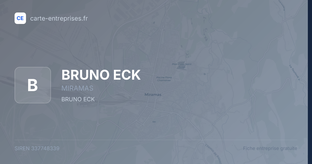 BRUNO ECK — 337748339 — fiche entreprise