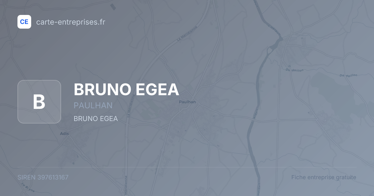 BRUNO EGEA — 397613167 — fiche entreprise