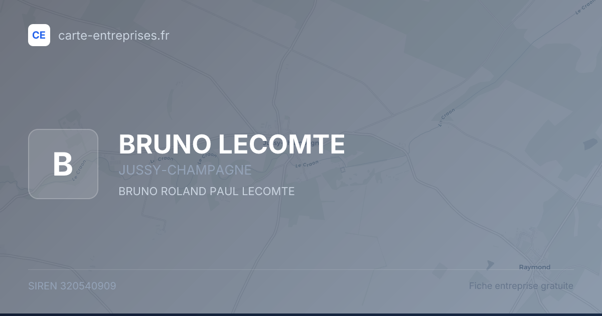 BRUNO LECOMTE — 320540909 — fiche entreprise