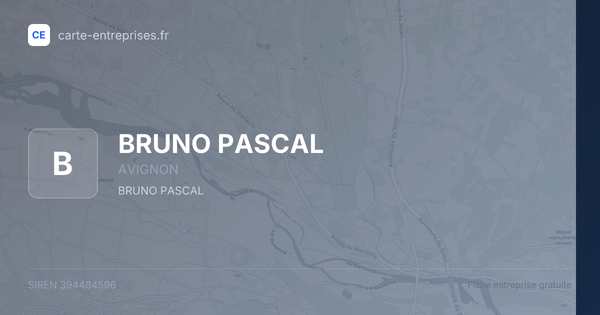 BRUNO PASCAL — 394484596 — fiche entreprise