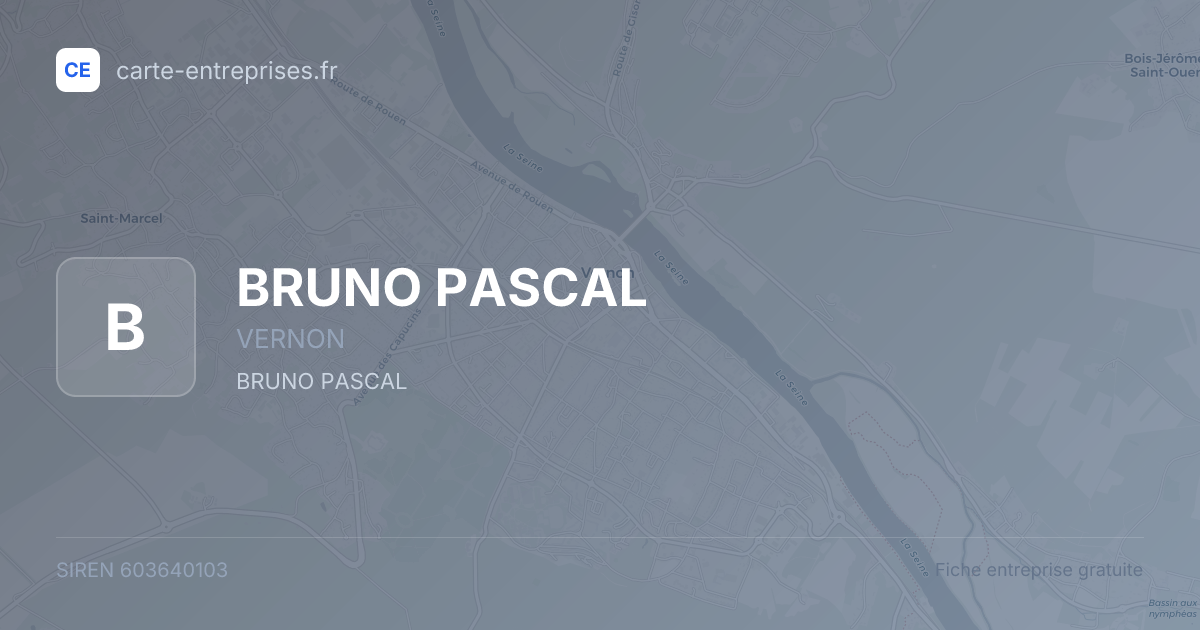 BRUNO PASCAL — 603640103 — fiche entreprise