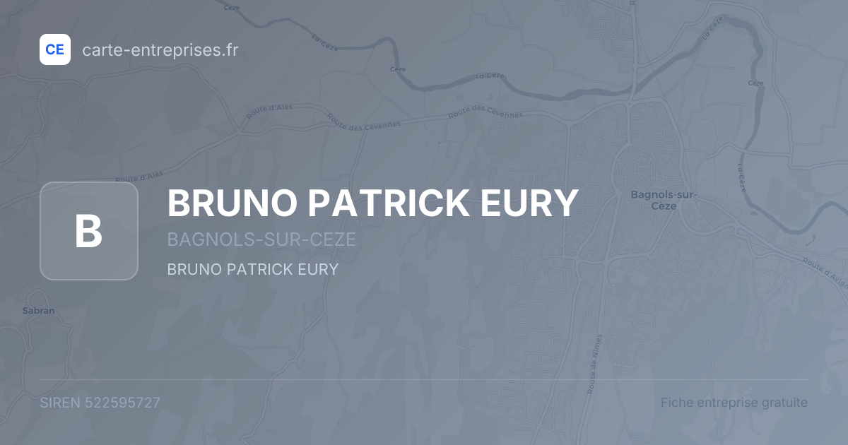 BRUNO PATRICK EURY — 522595727 — fiche entreprise