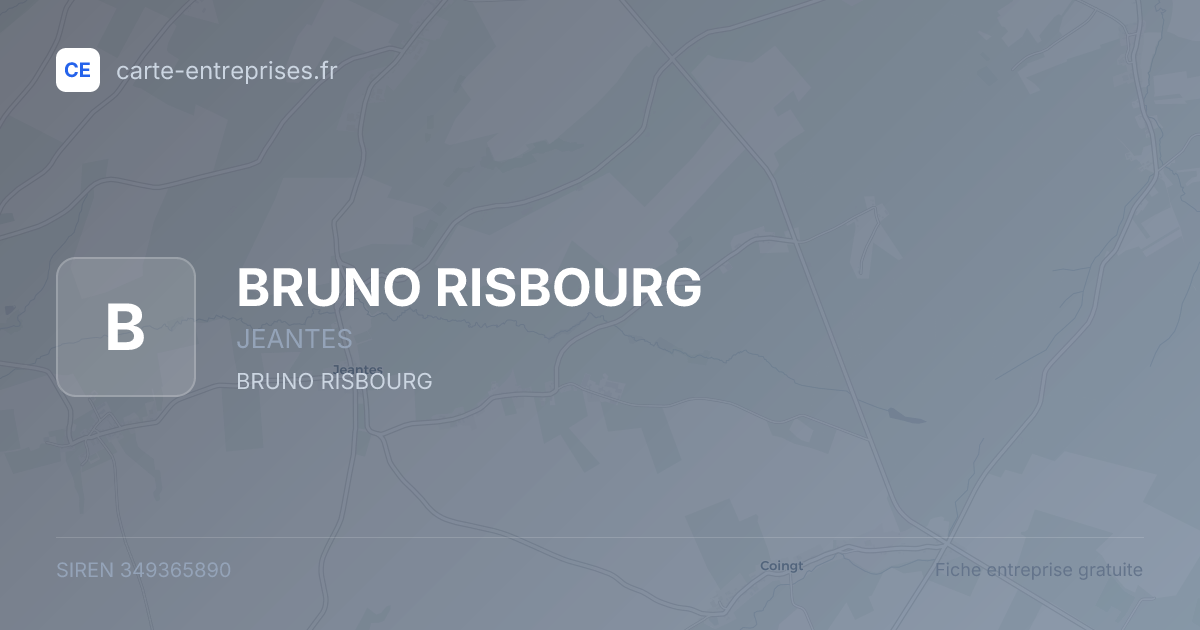 BRUNO RISBOURG — 349365890 — fiche entreprise