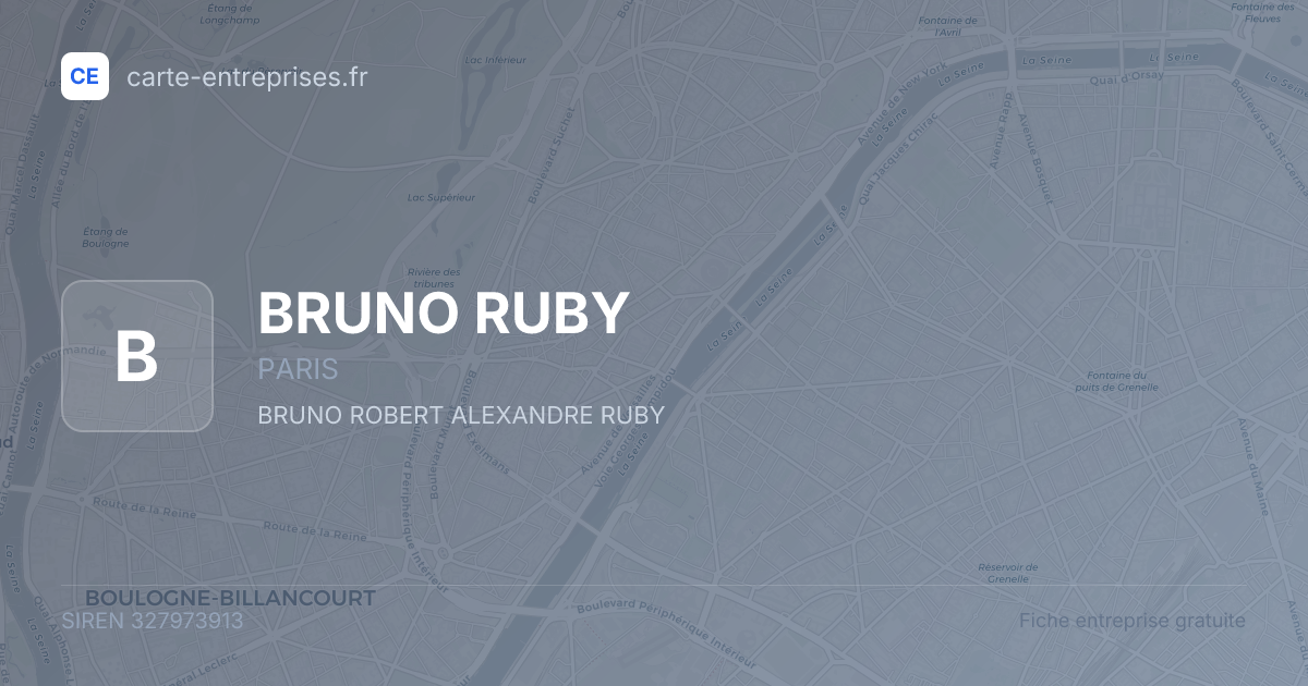 BRUNO RUBY — 327973913 — fiche entreprise