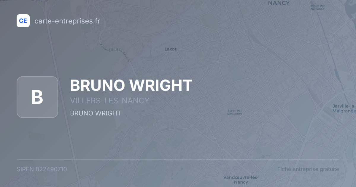 BRUNO WRIGHT — 822490710 — fiche entreprise