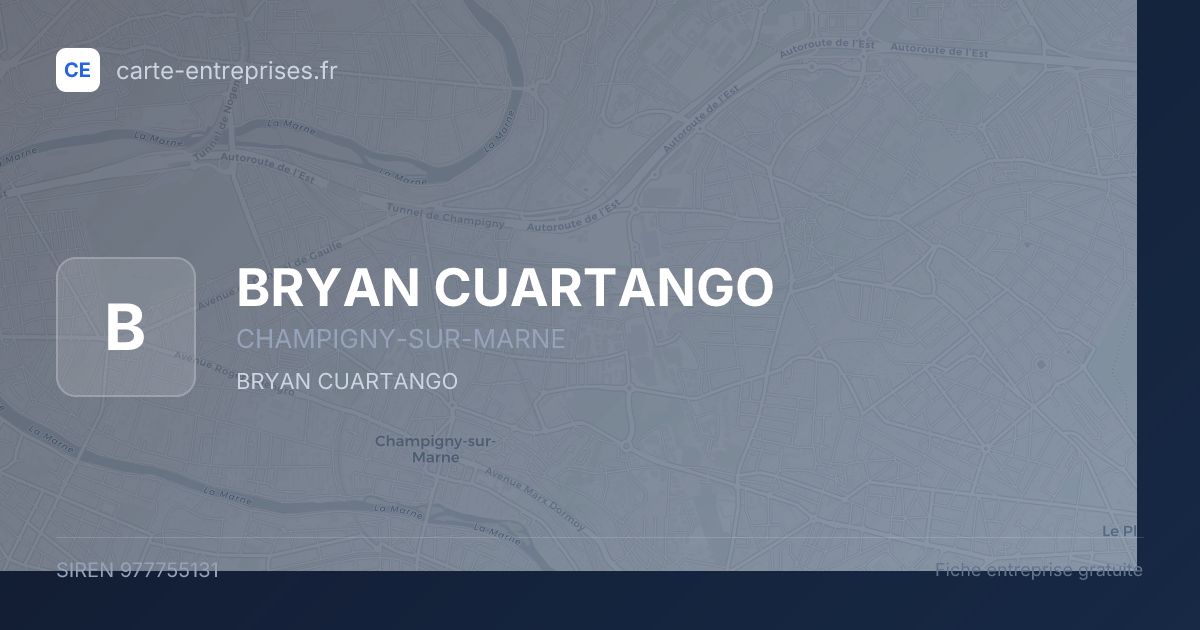 BRYAN CUARTANGO — 977755131 — fiche entreprise