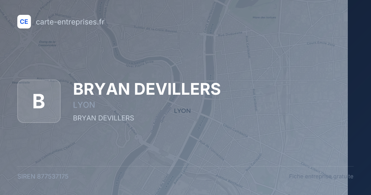 BRYAN DEVILLERS — 877537175 — fiche entreprise