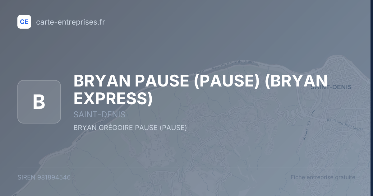 BRYAN PAUSE (PAUSE) (BRYAN EXPRESS) — 981894546 — fiche entreprise