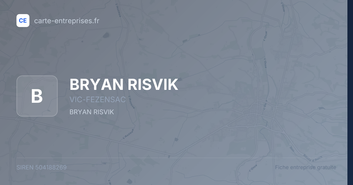 BRYAN RISVIK — 504188269 — fiche entreprise