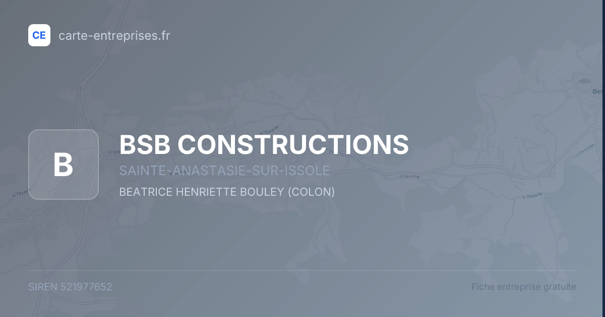 BSB CONSTRUCTIONS — 521977652 — fiche entreprise