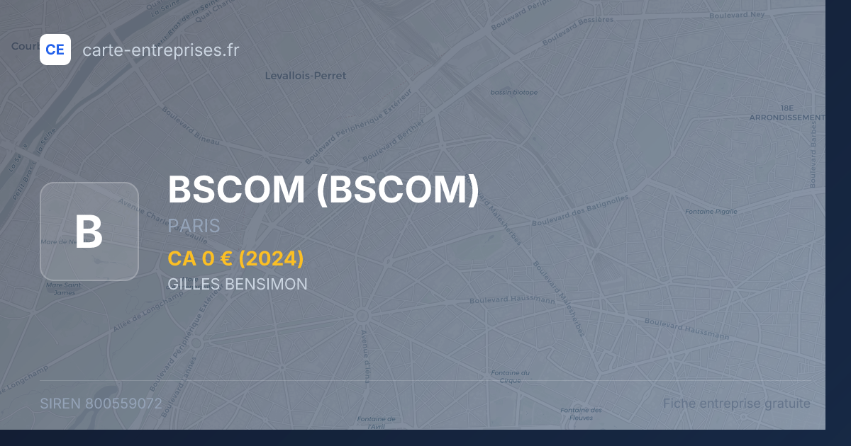 BSCOM — 800559072 — fiche entreprise