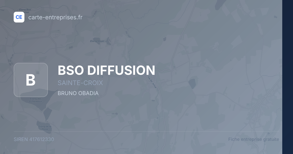 BSO DIFFUSION — 417612330 — fiche entreprise