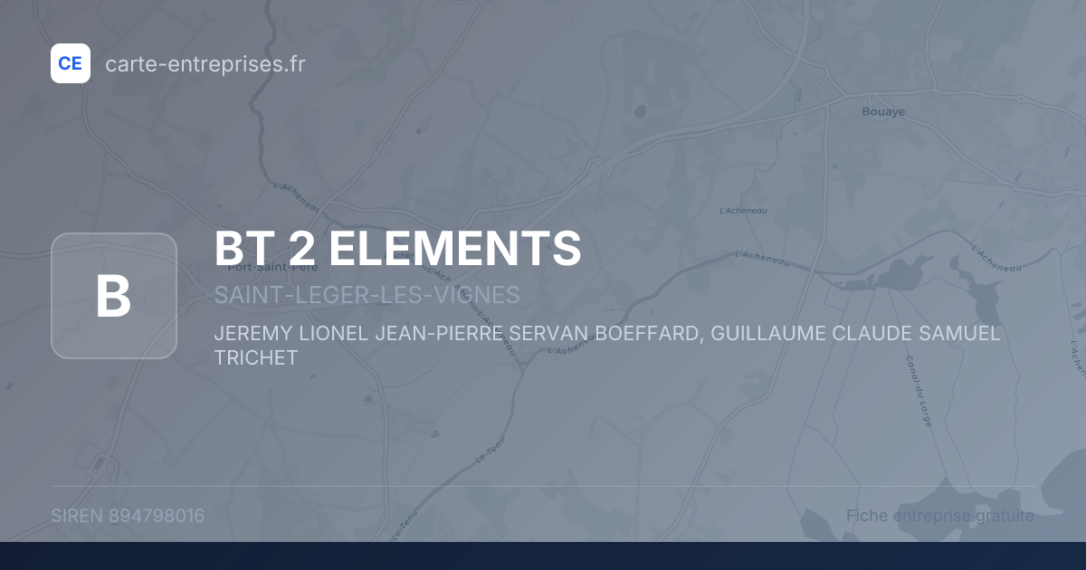 BT 2 ELEMENTS — 894798016 — fiche entreprise