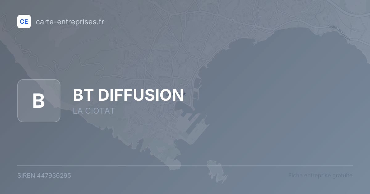 BT DIFFUSION — 447936295 — fiche entreprise