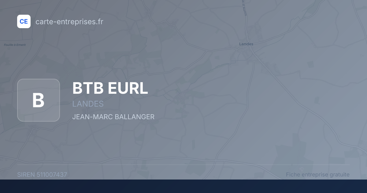 BTB EURL — 511007437 — fiche entreprise