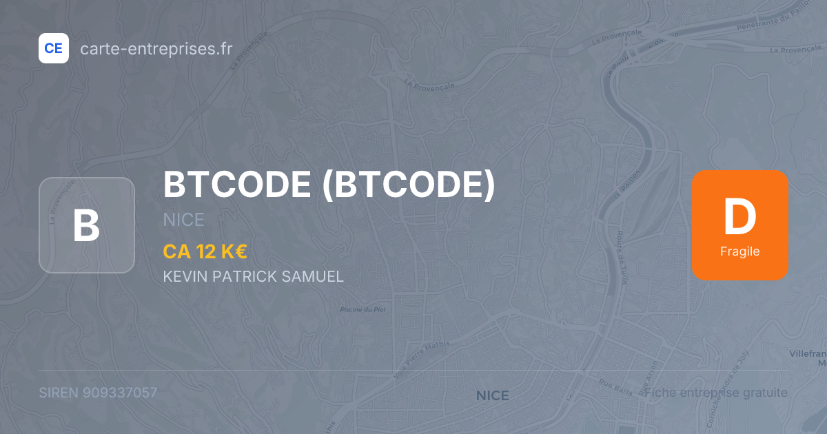 BTCODE — 909337057 — fiche entreprise