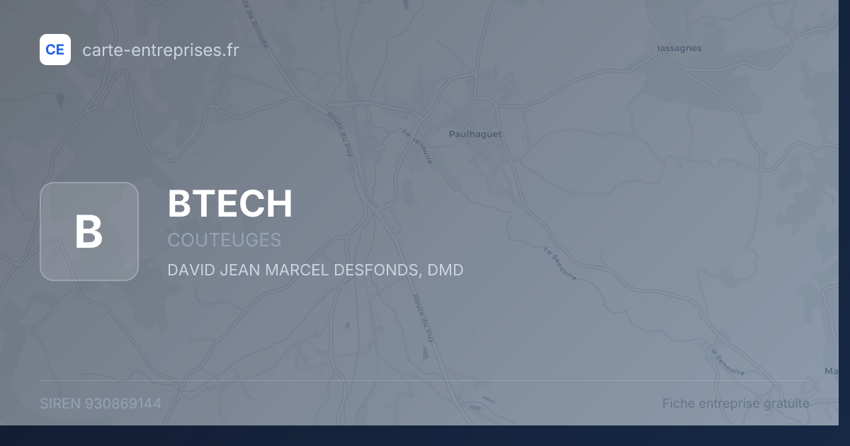 BTECH — 930869144 — fiche entreprise