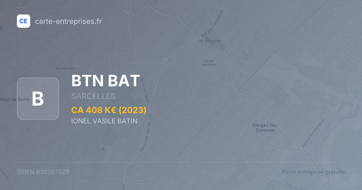BTN BAT — 832387229 — fiche entreprise