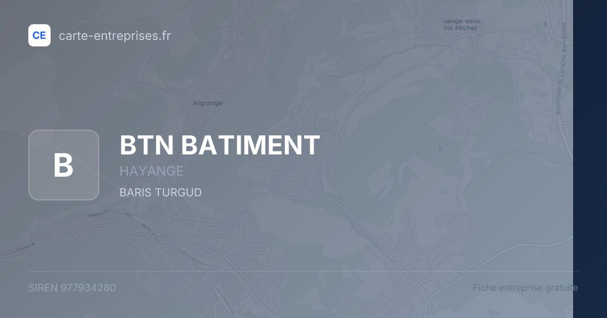 BTN BATIMENT — 977934280 — fiche entreprise