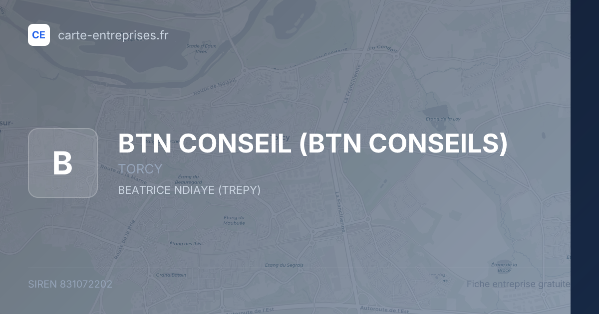 BTN CONSEIL (BTN CONSEILS) — 831072202 — fiche entreprise