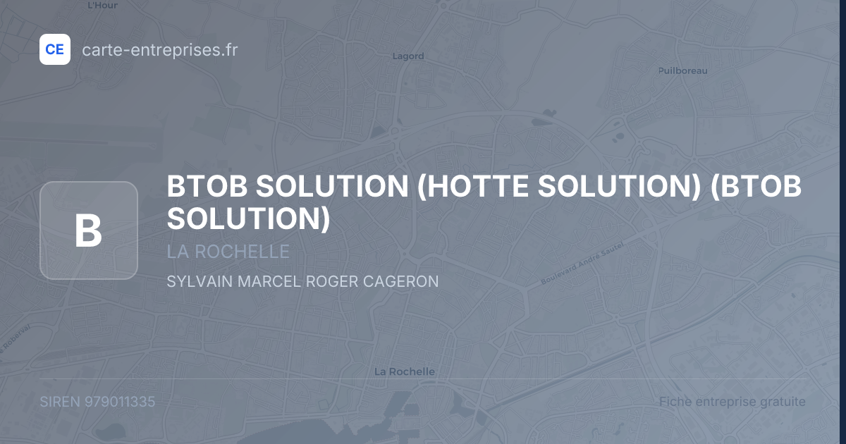 BTOB SOLUTION (HOTTE SOLUTION) (BTOB SOLUTION) — 979011335 — fiche entreprise
