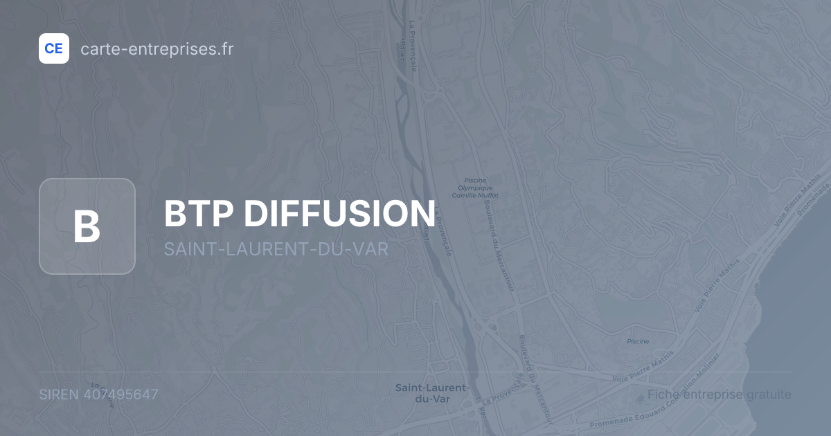 BTP DIFFUSION — 407495647 — fiche entreprise
