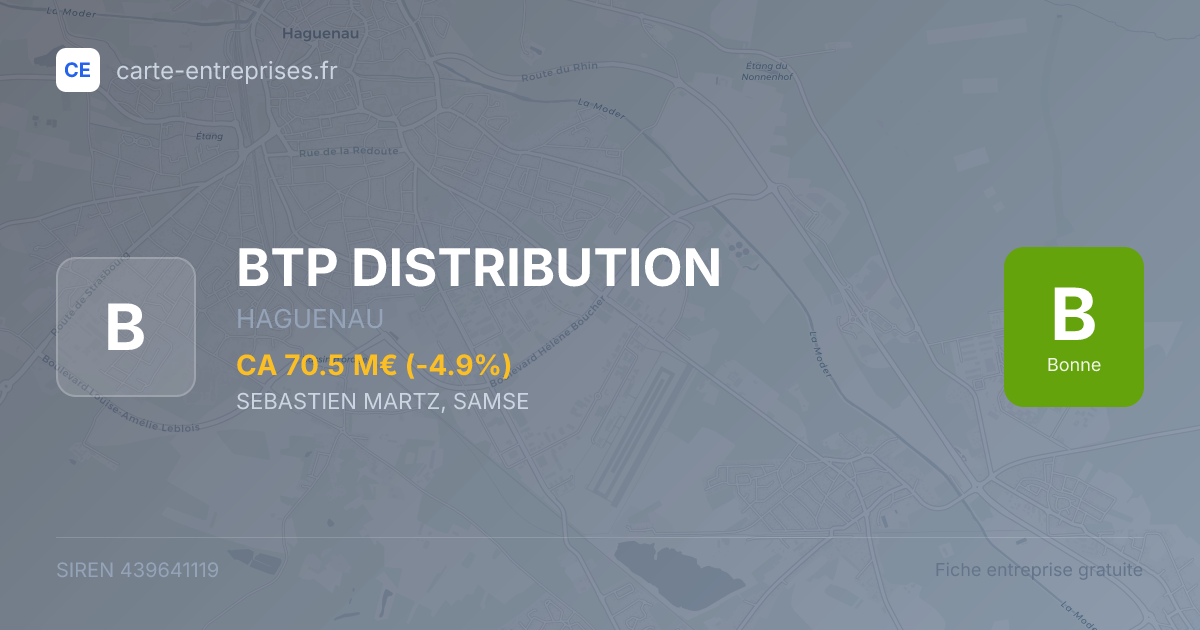 BTP DISTRIBUTION — 439641119 — fiche entreprise