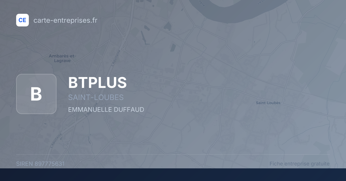 BTPLUS — 897775631 — fiche entreprise