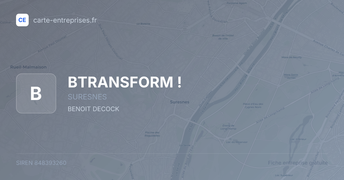 BTRANSFORM ! — 848393260 — fiche entreprise