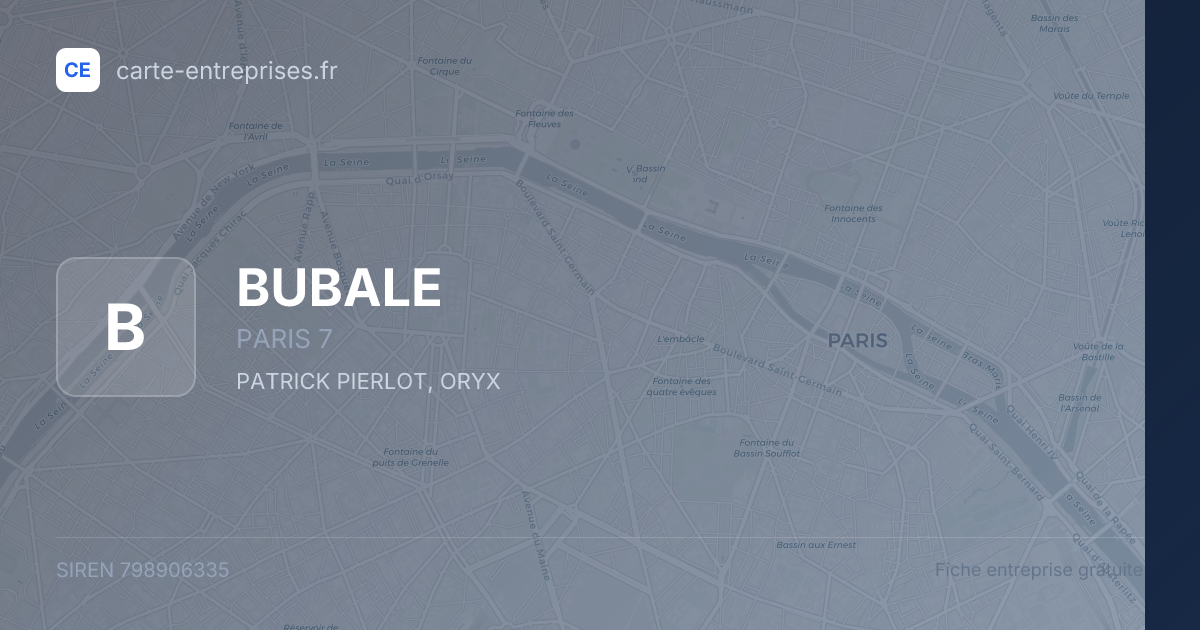 BUBALE — 798906335 — fiche entreprise