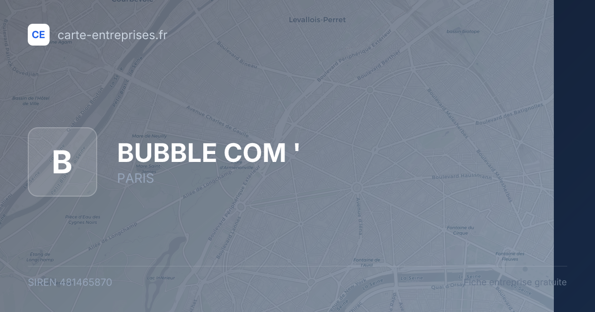 BUBBLE COM ' — 481465870 — fiche entreprise
