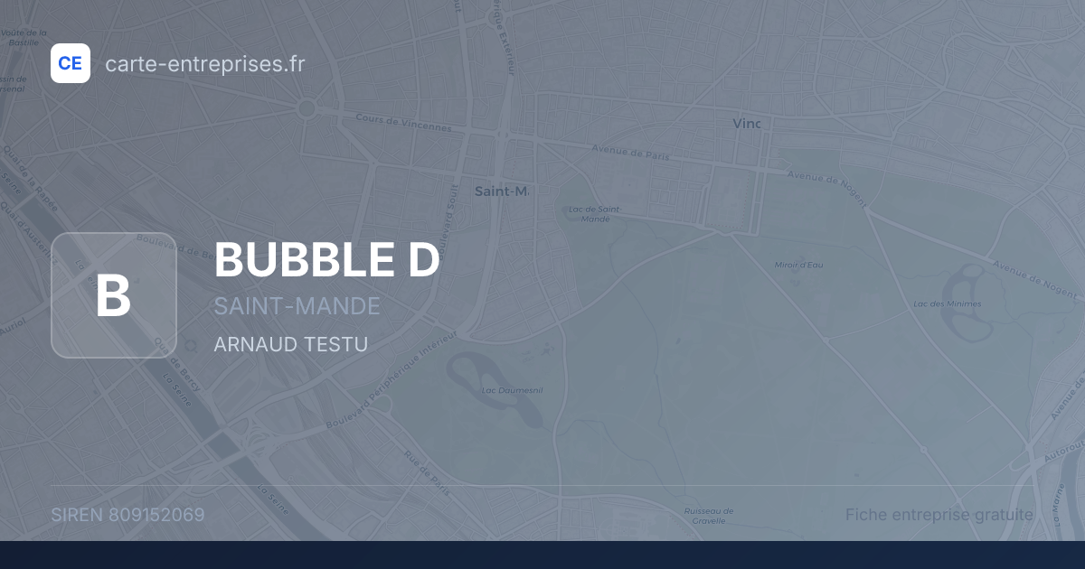 BUBBLE D — 809152069 — fiche entreprise