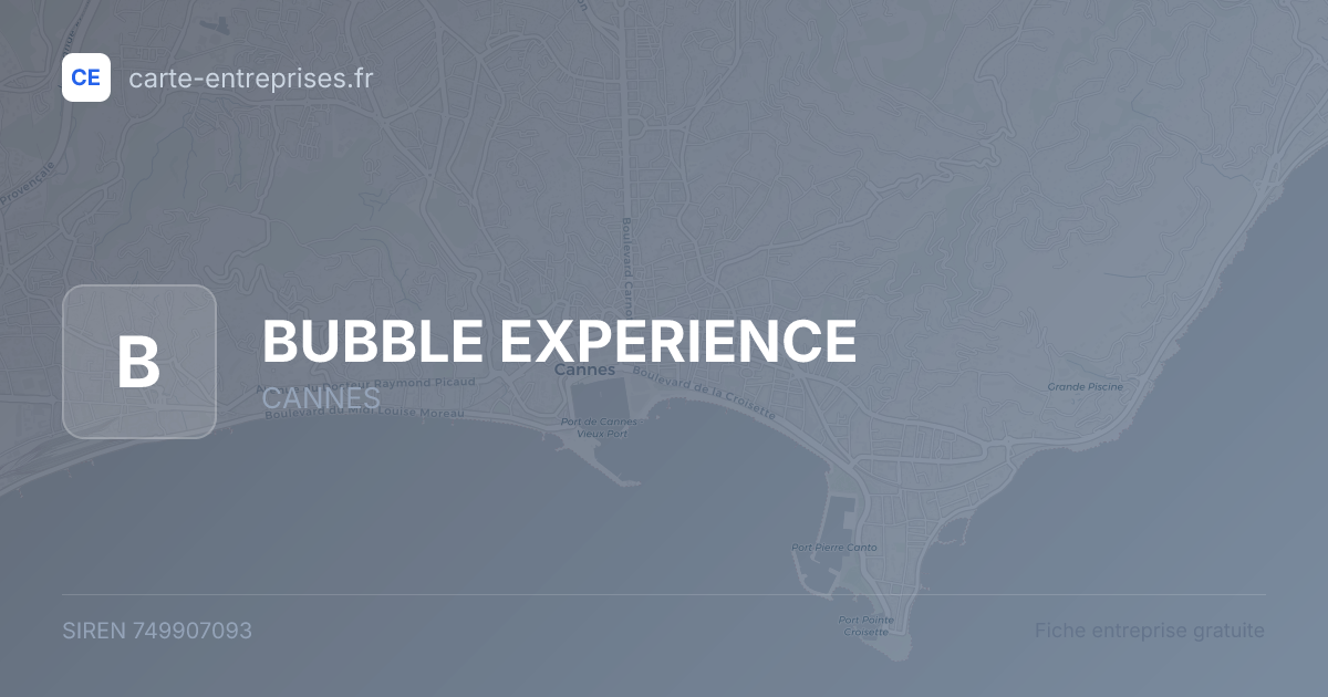 BUBBLE EXPERIENCE — 749907093 — fiche entreprise