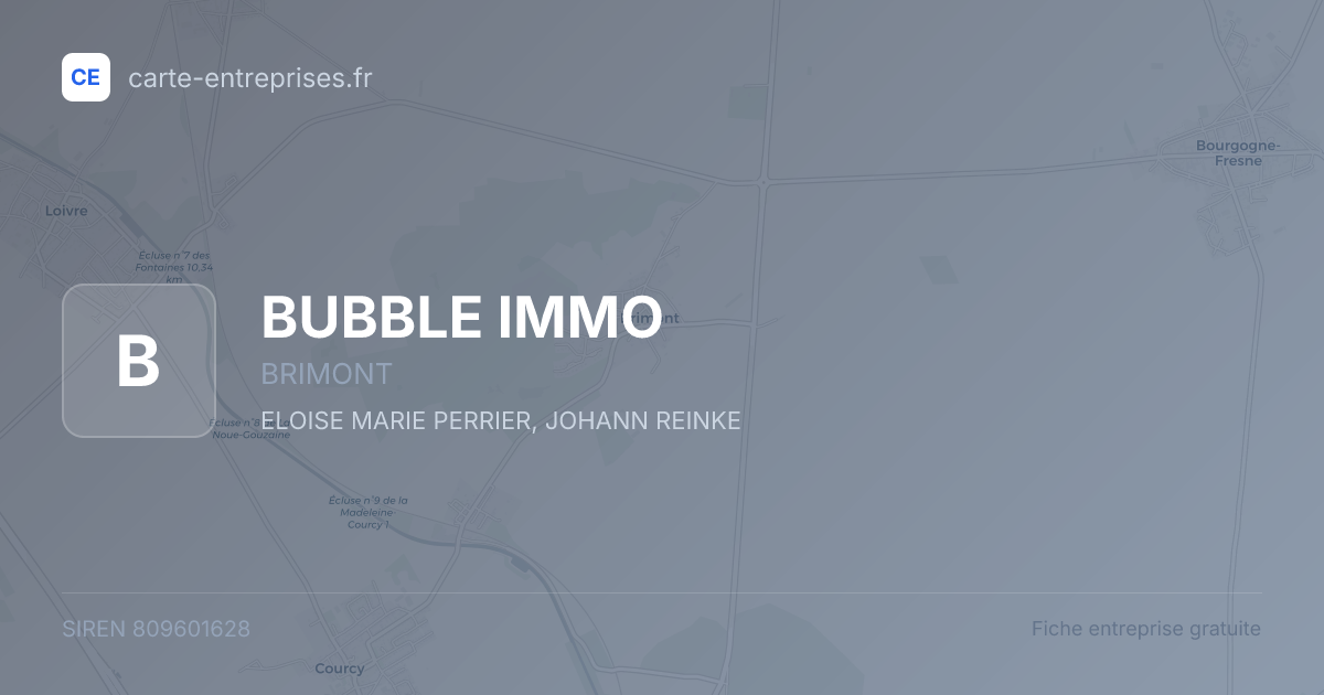 BUBBLE IMMO — 809601628 — fiche entreprise