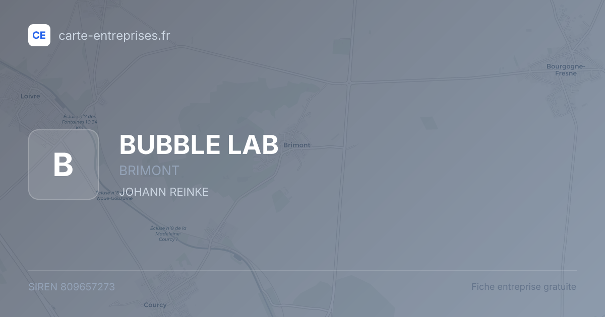 BUBBLE LAB — 809657273 — fiche entreprise
