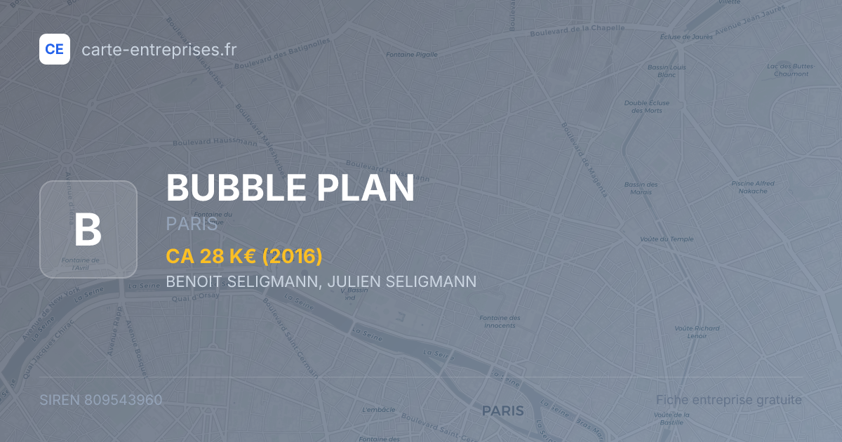 BUBBLE PLAN — 809543960 — fiche entreprise