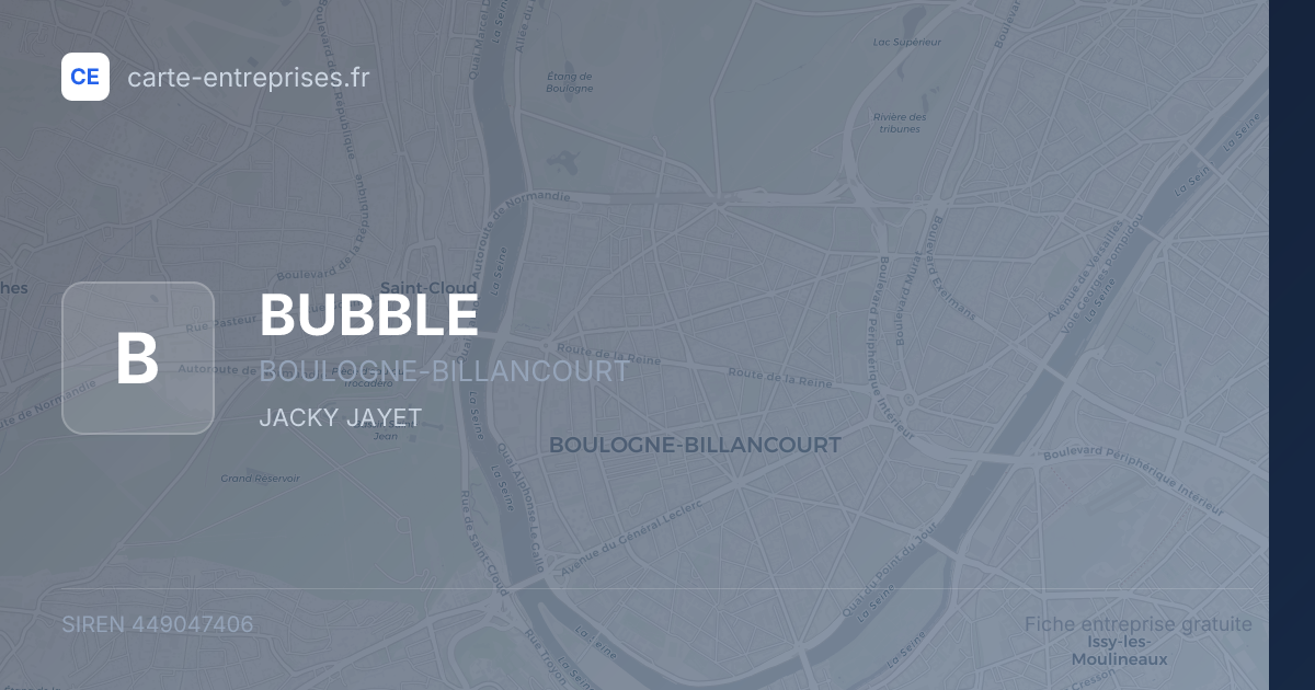 BUBBLE — 449047406 — fiche entreprise