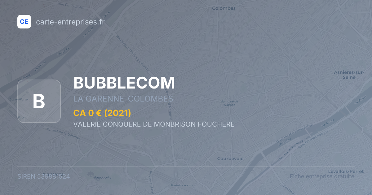 BUBBLECOM — 539881524 — fiche entreprise