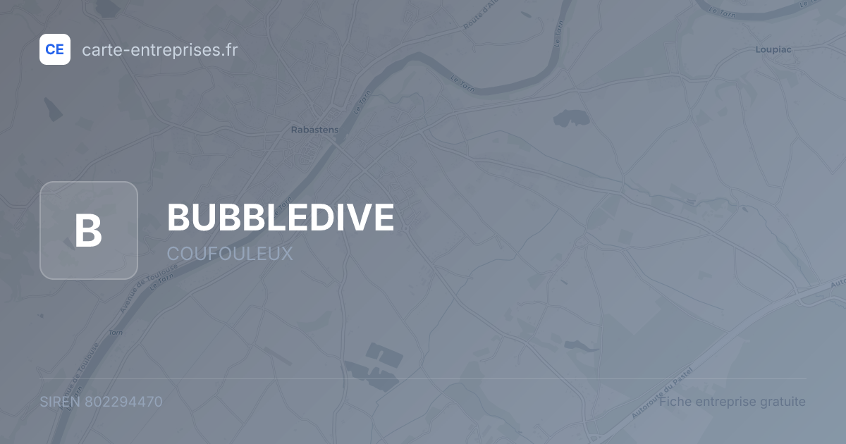 BUBBLEDIVE — 802294470 — fiche entreprise