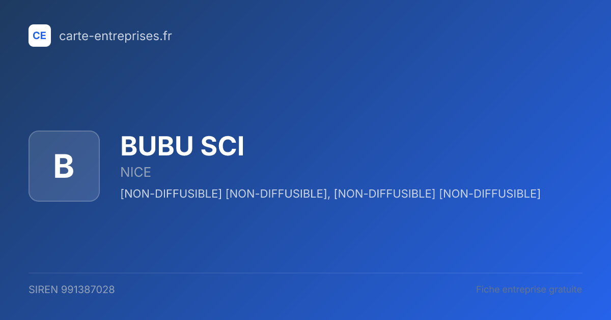 BUBU SCI — 991387028 — fiche entreprise