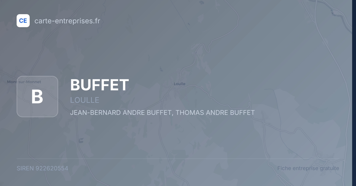 BUFFET — 922620554 — fiche entreprise